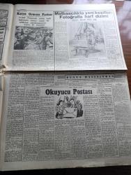 Cumhuriyet Gazetesi - 13 Aralık 1950 - tek çıkar yol harbe hazırlanmaktır yazan Abidin Daver Başmakale - CHP merkez binası hazinenin malı oldu - Kore'deki Kahraman tugayımız Seul'u müdafaa edecek - mehmetçikler sivil halkın boşalttığı Güney Kore başkentinde mevzi aldılar - 10 aralık tarihinde harp muhabirimizin Kore'de çektiği fotoğraflar - sigaraların ambalajları değişecek - Kore'de Ateş kesilmesi için görüşmeler başladı - İsveç takımı Helsinborg'un İstanbul'da yapacağı maçlar fotoğraf - Sağlık Bakanı Ekrem Hayri Üstündağ dün bir basın toplantısı yaptı - ekmeğe zam yapılmayacak - Kore şehitleri için musevilerin dini ayini - karanlık oda yazan Peride Celal Yazı Dizisi - hastalıklı bir hadise midir yazan Burhan Felek - Muammer Karaca operati terkos evleniyor - Aşk köprüsü filmi Atlas sinemasında - Kahraman Yahudi filmi Marmara ve Alemdar sinemasında - şehir komedi tiyatrosunda çifte keramet dram kısmında dilsizlerin dili - Katyn ormanı faciası yazan Churchill -  Kore'den fotoğraflar