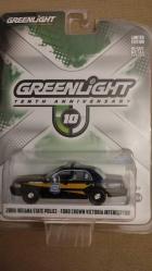 GREENLİGHT FORD CROWN VICTORIA INDIANA STATE  2008 YILI   SIFIR  HİÇ KULLANILMAMIŞ ORJİNAL KUTUSUNDA 1/64 ÖLÇEK KOLEKSİYON ÜRÜNÜ