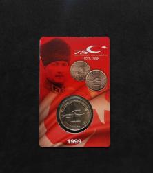1999 YILI TÜKİYE CUMHURİYETİN 75.YIL 100.000 TÜRK LİRASI.