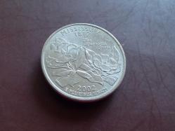 USA; ¼ DOLLAR 2002 -P- MİSSİSSİPPİ