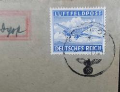 1944 Almanya Reich Askeri Sahra Uçak Postası zarfi