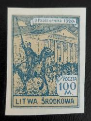 Orta Litvanya-- Vilnius 1920 nadir damgasız