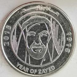 BİRLEŞİK ARAP EMİRLİKLERİ  2018   1  DİRHEM   HATIRA 100. Yıldönümü - Şeyh Zayed'in Doğumu
