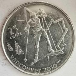 KANADA  2009   25 CENT  HATIRA  XXI Kış Olimpiyat Oyunları, Vancouver 2010 - Kros Kayağı