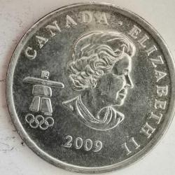 KANADA  2009   25 CENT  HATIRA  XXI Kış Olimpiyat Oyunları, Vancouver 2010 - Kros Kayağı