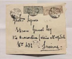 Rodos - Smyrne Balmumu Firma Mühürlü Postadan Geçmiş Zarf ve Mektup 1923