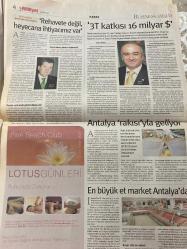 MİLLİYET BUSINESS GAZETESİ DOĞUM GÜNÜ HEDİYESİ- 24 EKİM 2007 -Menderes Türel-Ortay Pirim-Ali Rıza Akıncı-Kemal Özgen-Beste Önkol-Mahmut Ruhi Alpaset-Ahmet Barut  STK’lar sevinçli belediye kararlı-Gelişmenin boyutları-British Airways Antalya-Londra arası uçacak-Antalya’ya havadan 7 milyon turist-Yat inşasında rota Antalya’ya çevrildi-Yatların gözdesi Antalya’ya yeni marinalar gerekli-‘Rehavete değil heyecana ihtiyacımız var’-3T katkısı 16 milyar $-Antalya rakısı yola geliyor-En büyük et market Antalya’da-Şekerci Halil İbrahim’den Yenigün Gıda’ya asırlık yolculuk-‘Düşük kur ve ucuz fiyatlar turizm gelirini düşürüyor’