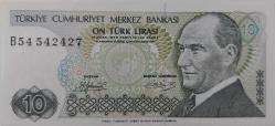 7.EMİSYON 1.TERTİP 10 TÜRK LİRASI KAĞIT PARA  B54542427 ÇİL NADİR
