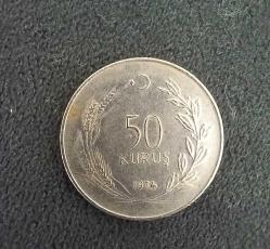 1974 TARİHLİ 50 KURUŞ MADENİ PARA.  KONDİSYON YÜKSEK KOLEKSİYONLUK
