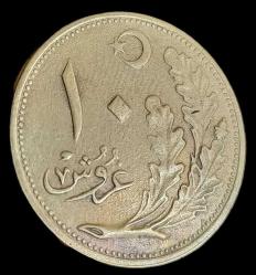 1925 (1341) 10 Kuruş Çil altı