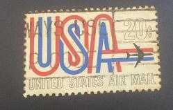 Amerika Birleşik Devletleri Pulu - Unıted States Stamp - Postadan Geçmiş Pul Filateli -  Damgalı - Uçak Temalı Pul , 20 PARA - YABANCI PULLAR-NOSTALJİK DOĞUM GÜNÜ HEDİYESİ