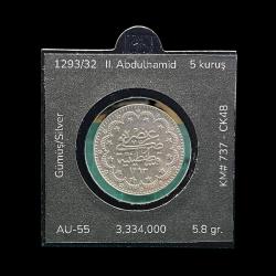 1293/32 (1907) 5 kuruş KM#737 ÇA/AU-55