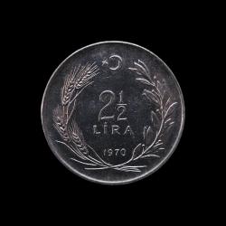 1970 2.5 lira FAO Saban Kılıçtan Üstündür KM#896 ÇİL/MS-64