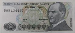 7.EMİSYON 2.TERTİP 10 TÜRK LİRASI KAĞIT PARA  D85134490 GÜZEL NUMARALI ÇİLALTI NADİR