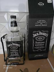 Antika - JACK DANİELS BOŞ VİSKİ ŞİŞESİ 3 LİTRE METAL STANDI  İLE ÇOK TEMİZ KUTUSUYLA - kitantik - kitaLog