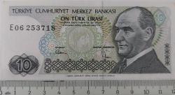 7.EMİSYON 2.TERTİP 10 TÜRK LİRASI KAĞIT PARA  E06253718 GÜZEL NUMARALI ÇİL-ÇİLALTI NADİR