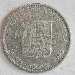 VENEZUELA 1965    50 CENTIMOS