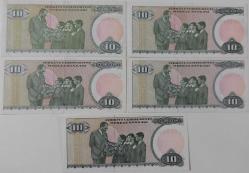 7.EMİSYON 1. VE 2.TERTİP 10 TÜRK LİRALARI HARF SIRALI KAĞIT PARALAR A04868709-B20499481-C05858945-D06882873-E51549167 SERİ NOLU ÇİL-ÇİLALTI NADİR