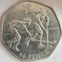 İNGİLTERE 2011    50 PENCE   HATIRA XXX. Yaz Olimpiyatları, Londra 2012 - Hokey