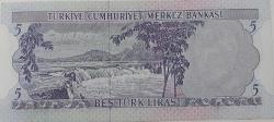 6.EMİSYON 2.TERTİP 5 TÜRK LİRASI I52411388 SERİ NUMARALI ORİJİNAL KAĞIT PARA ÇİL-ÇİLALTI NADİR
