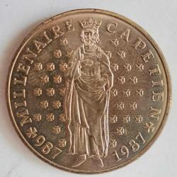 FRANSA 1987   10  FRANK  HATIRA Capet Hanedanının 1000. Yılı (987-1987)