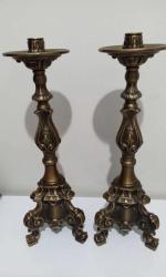 Antika avrupa bronz şamdan