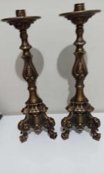 Antika avrupa bronz şamdan