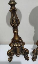 Antika avrupa bronz şamdan