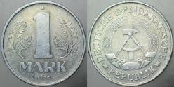 DOĞU ALMANYA 1 MARK 1975 A= DOĞU BERLİN DARBI. DDR ALÜMİNYUM.
