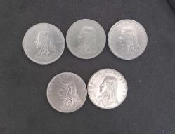 5 ADET 50 KURUŞ MADENİ PARA LOTU.  1971,72,74,76,77 TARİHLİ PARALAR KOLEKSİYONLUK KONDİSYON YÜKSEK