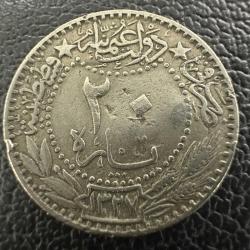 5. MEHMED REŞAD · 20 PARA · (1327/2) · KOSTANTİNİYE · NİKEL. Göbekten Hafif Bombeli.