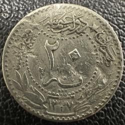 5. MEHMED REŞAD · 20 PARA · (1327/5) · KOSTANTİNİYE · NİKEL. Göbekten Hafif Bombeli.