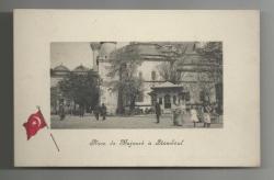 EDİTÖR E.F.ROCHAT / PLACE DE BAJASED - BEYAZIT MEYDANI KONULU BAYRAKLI OSMANLI DÖNEMİ KARTPOSTAL...