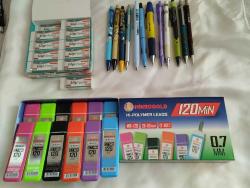 FABER CASTEL-ROTRİNG-MİKRO LOGON RED APPLE UMİX 0.7MM VERSATİL KALEM 12 ADET +120 Lİ 12 KUTU UÇ+20 ADET BÜYÜK  SİLGİ TOPLAM 44 PARÇA