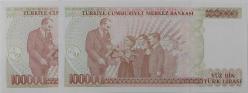 7.EMİSYON 3.TERTİP 100.000 YÜZ BİN TÜRK LİRALARI RAKAM SIRALI J16282057-J16282058 SERİ NOLU ORİJİNAL KAĞIT PARALAR ÇİL NADİR