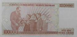 7.EMİSYON 3.TERTİP 100.000 YÜZ BİN TÜRK LİRASI H84356662 SERİ NOLU ORİJİNAL KAĞIT PARA ÇİLALTI NADİR