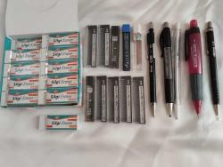 EDDİNG-PENAC -ROTRİNG-FABER CASTELL -ADEL-0.5MM VERSATİL KALEM UÇLU KURŞUN KALEM 5 ADET +10 KUTU UÇ+20 ADET BÜYÜK  SİLGİ TOPLAM 35 PARÇA