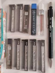 EDDİNG-PENAC -ROTRİNG-FABER CASTELL -ADEL-0.5MM VERSATİL KALEM UÇLU KURŞUN KALEM 5 ADET +10 KUTU UÇ+20 ADET BÜYÜK  SİLGİ TOPLAM 35 PARÇA