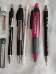 EDDİNG-PENAC -ROTRİNG-FABER CASTELL -ADEL-0.5MM VERSATİL KALEM UÇLU KURŞUN KALEM 5 ADET +10 KUTU UÇ+20 ADET BÜYÜK  SİLGİ TOPLAM 35 PARÇA