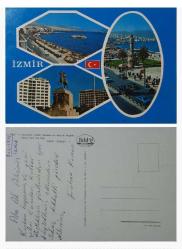 İZMİR Karşıyaka Konak Atatürk Heykeli KARTPOSTAL Şehir Kartpostalları