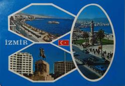 İZMİR Karşıyaka Konak Atatürk Heykeli KARTPOSTAL Şehir Kartpostalları
