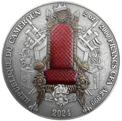 Osmanlı İmparatorluğu En Büyük İmparatorlukların Mirası 2 ons Antika Kaplama Gümüş Madeni Para 2000 Frank CFA Kamerun 2024(Polonya darphanesi baskısı Kanuni Sultan Süleyman portreli harika nadirr bir parça )