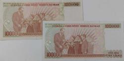 7.EMİSYON 3.TERTİP 100.000 YÜZ BİN TÜRK LİRASI F32541552 SERİ NOLU ORİJİNAL BASKISINDAN RENK ERÖRLÜ KAĞIT PARA ÇİLALTI NADİR