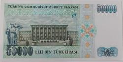 7.EMİSYON 1.TERTİP 50.000 ELLİ BİN TÜRK LİRASI J42970834 SERİ NOLU ORİJİNAL KAĞIT PARA ÇİL NADİR