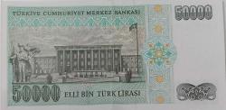 7.EMİSYON 2.TERTİP 50.000 ELLİ BİN TÜRK LİRASI L49528720 SERİ NOLU ORİJİNAL KAĞIT PARA ÇİLALTI NADİR