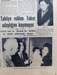 Cumhuriyet Gazetesi - 3 Ekim 1957 - Muhalefet Partileri Arasında Konuşmalar -  Dün 30 İlde Demokrat Parti Aday Yoklamaları Yapıldı - Irak Muhalefet Lideri  Sammirrat Nuri Said Paşayı İtham Etti - Abdülhalik Renda Dün Vefat Etti - Amerikalı İktisatçı Max Thornburg Karadeniz'de Bir Geziye Çıkıyor - Doçent Adile Ayda İstifa Etti-  Kapani Kardeşler Arasında Tartışma Devam Ediyor - Metin Toker tahliye edildikten sonra eşi yavrusu ve İsmet İnönü ile bir arada fotoğraf - Makarios Komünistlerle İşbirliği Yaptığını Açıkladı - İblisin Kızı Yazan Guy Des Cars Yazı Dizisi - 20 Liraya Bir Yahudi Nakleden M. Kenan Kan Yazı - Aşçı Ve Garson Eğitim Merkezi Açılıyor - biraz da başka şeyler yazan Burhan Felek  - haydut filmi Beyoğlu Lale ve Pangaltı İnci sinemasında -İstanbul opereti işbirliği -Fransa'da Siyasi Ve İktisadi Kriz - Yurtta Seçim Mücadelesi İntibaları - Demirkırat'tan Sonra Şimdi de Demirkırası - Fenerbahçe Spartak'a Bir Maç Teklif Etti - Fenerbahçe Son 20 Dakikada Beyoğluspor'a 4 Gol Attı