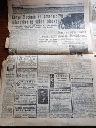 Cumhuriyet Gazetesi - 3 Ekim 1957 - Muhalefet Partileri Arasında Konuşmalar -  Dün 30 İlde Demokrat Parti Aday Yoklamaları Yapıldı - Irak Muhalefet Lideri  Sammirrat Nuri Said Paşayı İtham Etti - Abdülhalik Renda Dün Vefat Etti - Amerikalı İktisatçı Max Thornburg Karadeniz'de Bir Geziye Çıkıyor - Doçent Adile Ayda İstifa Etti-  Kapani Kardeşler Arasında Tartışma Devam Ediyor - Metin Toker tahliye edildikten sonra eşi yavrusu ve İsmet İnönü ile bir arada fotoğraf - Makarios Komünistlerle İşbirliği Yaptığını Açıkladı - İblisin Kızı Yazan Guy Des Cars Yazı Dizisi - 20 Liraya Bir Yahudi Nakleden M. Kenan Kan Yazı - Aşçı Ve Garson Eğitim Merkezi Açılıyor - biraz da başka şeyler yazan Burhan Felek  - haydut filmi Beyoğlu Lale ve Pangaltı İnci sinemasında -İstanbul opereti işbirliği -Fransa'da Siyasi Ve İktisadi Kriz - Yurtta Seçim Mücadelesi İntibaları - Demirkırat'tan Sonra Şimdi de Demirkırası - Fenerbahçe Spartak'a Bir Maç Teklif Etti - Fenerbahçe Son 20 Dakikada Beyoğluspor'a 4 Gol Attı