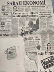 SABAH EKONOMİ GAZETESİ DOĞUM GÜNÜ HEDİYESİ - 4 EKİM 1992 -Borsa-Döviz-Endeks-Gösterge sabah ekonomi sizi her konuda bilgilendirir-puan durumu-yükselenler-düşenler-borsa faresi-yatırımcının borsa günlüğü-Senem Erdil-Brooker gözüyle-cebinizdeki paranın seyir defteri-bankalarda uygulanan faiz oranları-günlük fon-fonlar-şirketlerden-en çok kazandıran hisse senetleri-en çok kaybettiren hisse senetleri-Dünya ekonomi basını-osman ulagay-Adil Korkut-âleme verir salkımı kendi yutar salkımı-aşk mektubu tutmayınca iş mektubu yazdı tren Filiz Çiçek-Cem uzan-Meral Öztekin-Simtel‘den 15 yıl geri alma garantisi-işte boya-Merkez bankalarının söz duellosu-Türk ticaret Bankası güvencesinde yüksek kazançlı yatırım-para programının hedefleri ve son durumu-Merkez Bankası para basmaktan başka bir şey yapmadı mı-Ali Rıza kardeş- Erna Marc’a ürünlere servis verilmiyor-Meral Tamer-tüketici gözüyle-sayfa sayısı dört