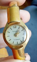 Nostalji Severlere Özel: Vintage NACAR marka, 17 Jewels ÇOK NADİR KELEPÇE MODEL KURMALI KADIN SAATİ
