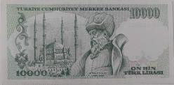 7.EMİSYON 4.TERTİP 10.000 ON BİN TÜRK LİRASI J56442051 SERİ NOLU ORİJİNAL KAĞIT PARA ÇİLALTI NADİR